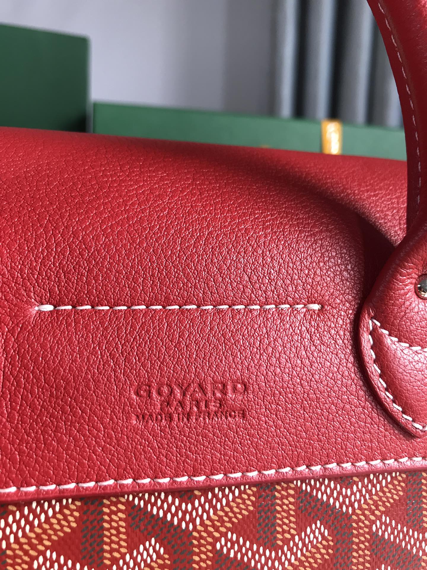 GOYARD ALPIN MINI BACKPACK 21 IN CLASSIC RED LAMBSKIN AND GOYARDINE CANVAS