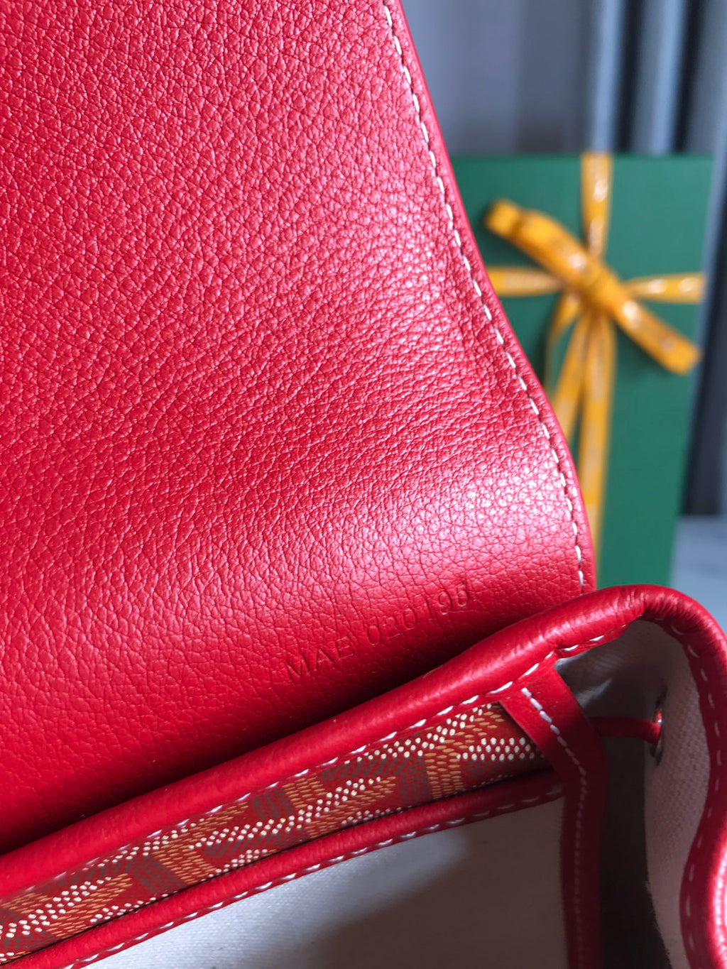 GOYARD ALPIN MINI BACKPACK 21 IN CLASSIC RED LAMBSKIN AND GOYARDINE CANVAS