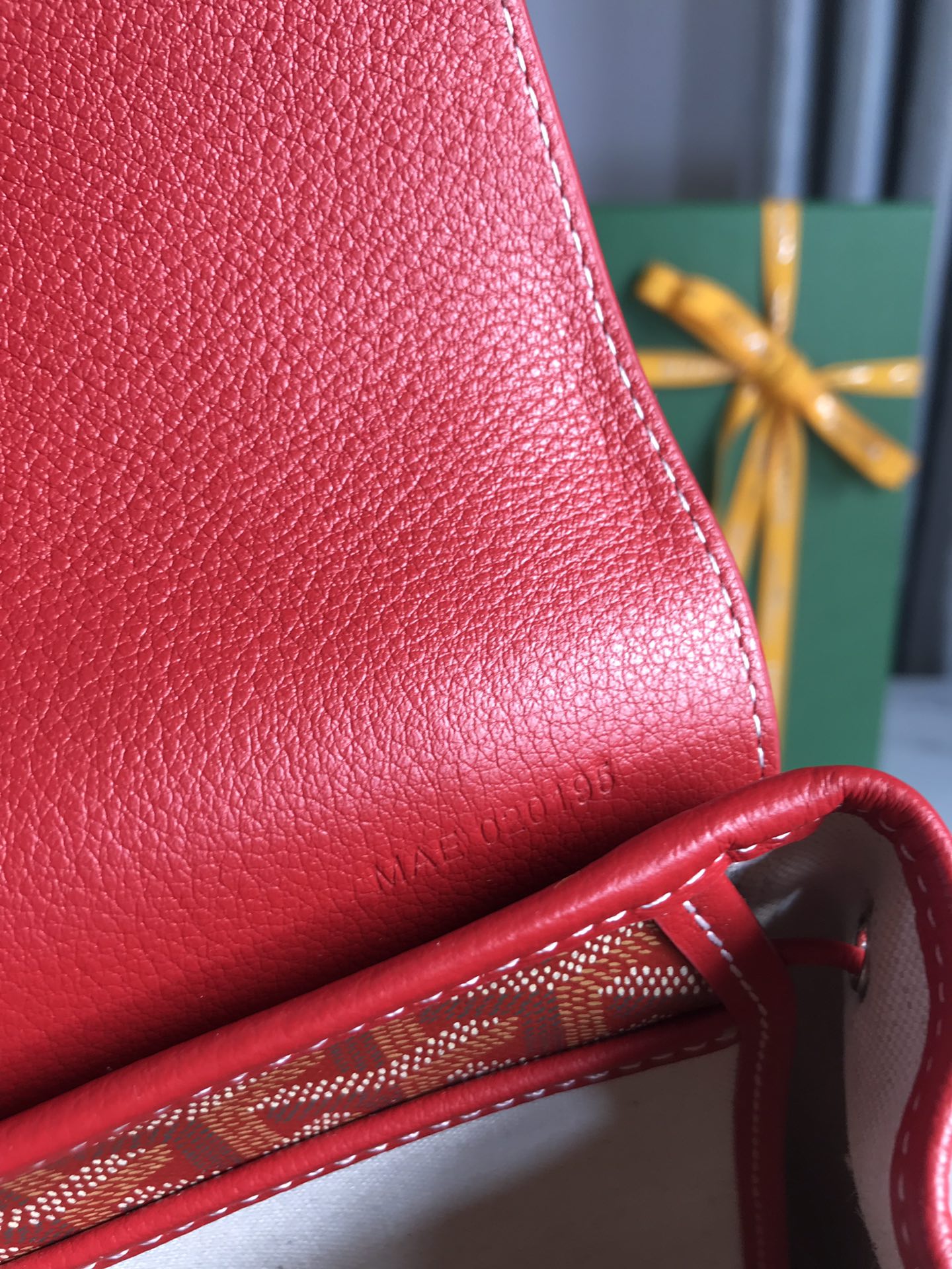 GOYARD ALPIN MINI BACKPACK 21 IN CLASSIC RED LAMBSKIN AND GOYARDINE CANVAS