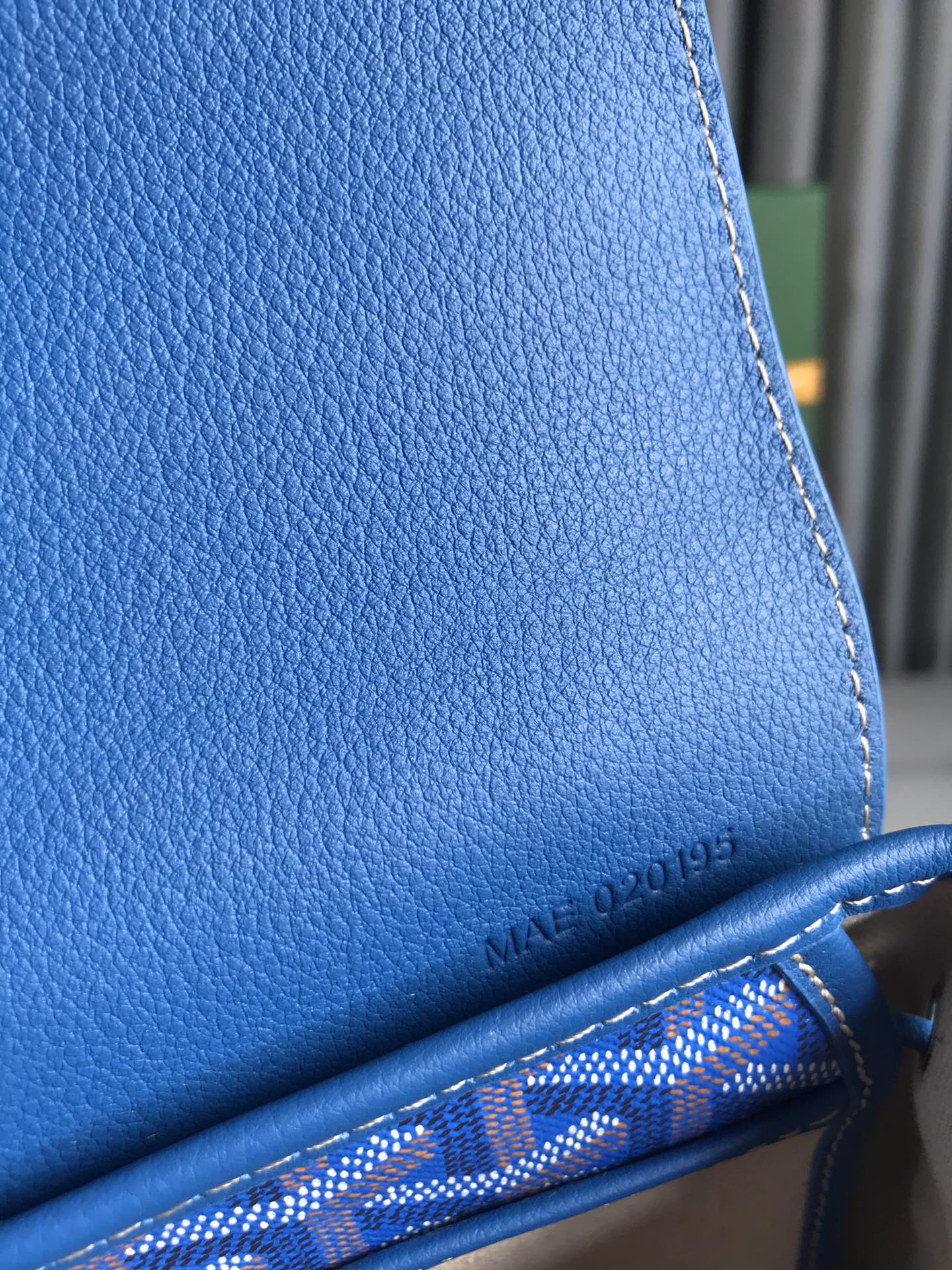 GOYARD ALPIN MINI BACKPACK 21 IN SAPPHIRE BLUE LAMBSKIN AND GOYARDINE CANVAS