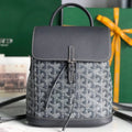 GOYARD ALPIN MINI BACKPACK 21 IN GRAY LAMBSKIN AND GOYARDINE CANVAS