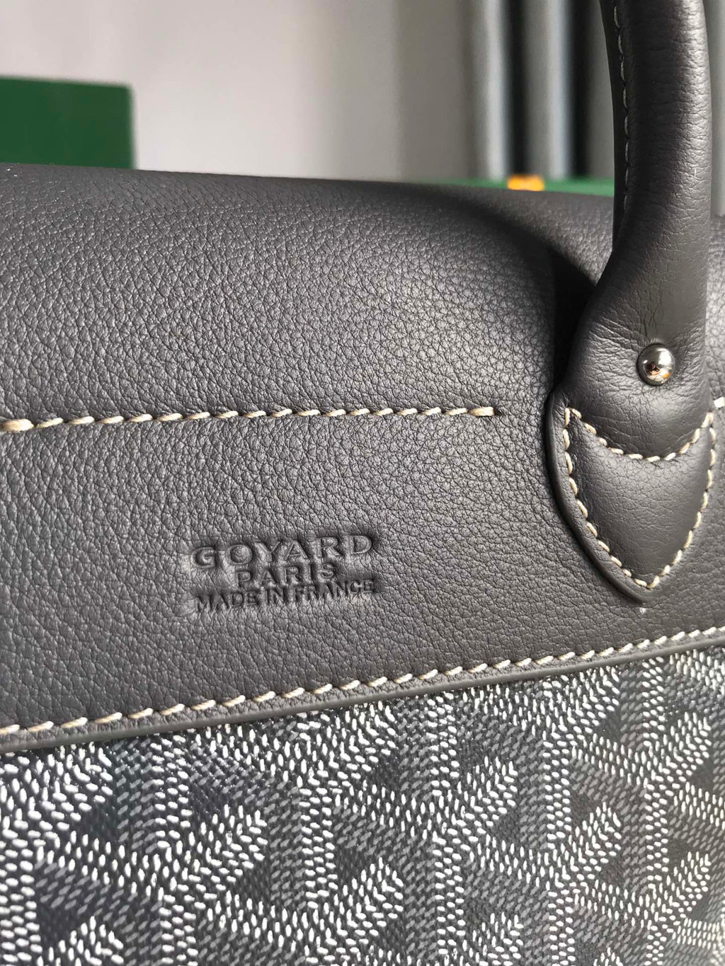 GOYARD ALPIN MINI BACKPACK 21 IN GRAY LAMBSKIN AND GOYARDINE CANVAS