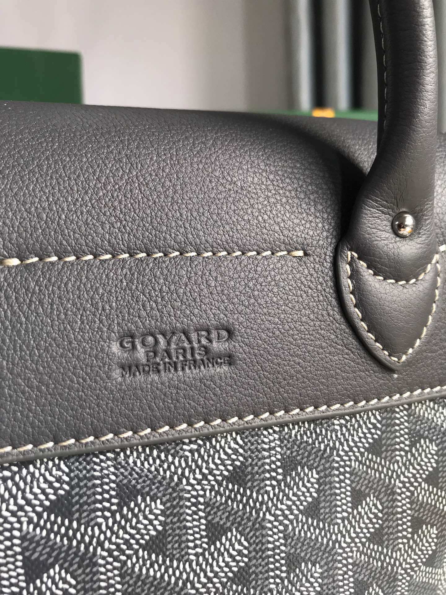 GOYARD ALPIN MINI BACKPACK 21 IN GRAY LAMBSKIN AND GOYARDINE CANVAS