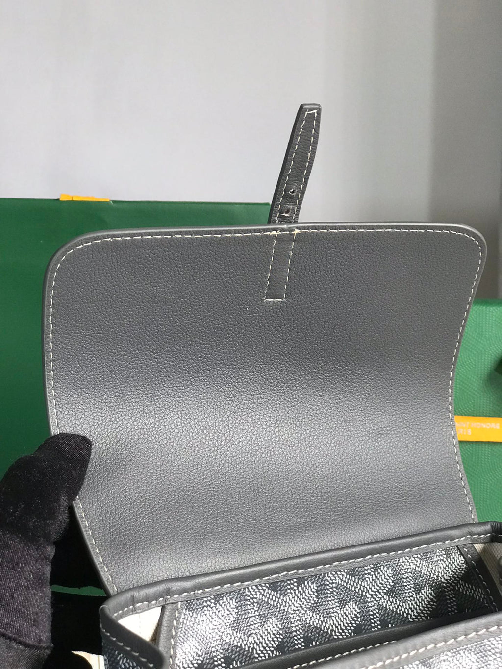 GOYARD ALPIN MINI BACKPACK 21 IN GRAY LAMBSKIN AND GOYARDINE CANVAS