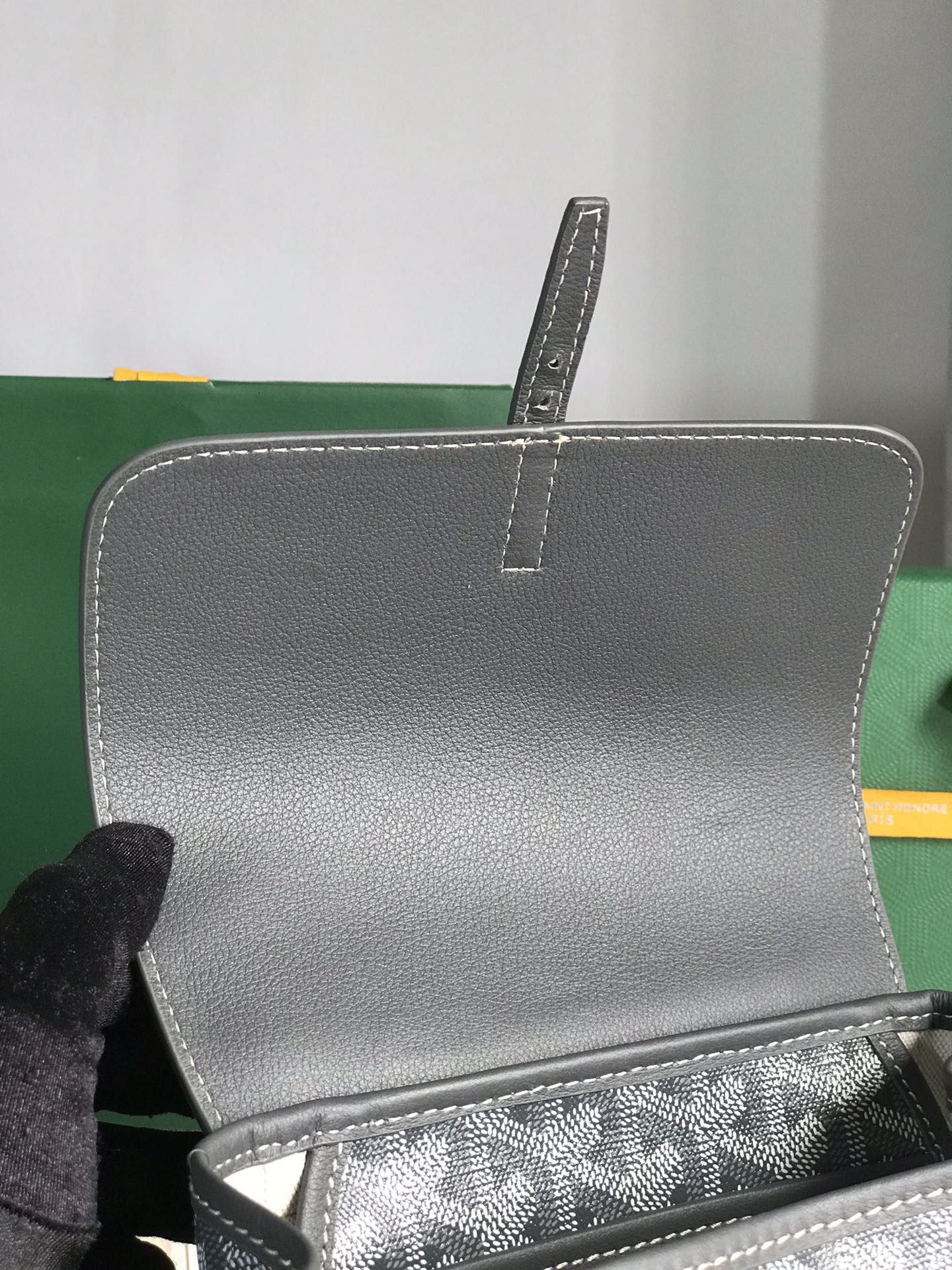 GOYARD ALPIN MINI BACKPACK 21 IN GRAY LAMBSKIN AND GOYARDINE CANVAS