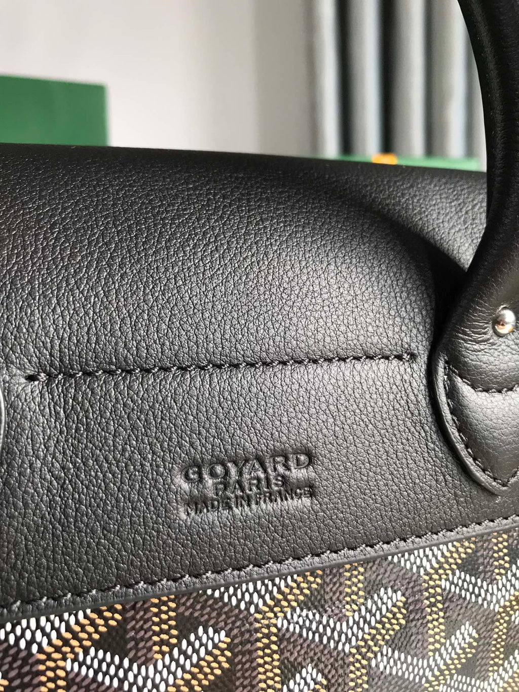 GOYARD ALPIN MINI BACKPACK 21 IN BLACK LAMBSKIN AND GOYARDINE CANVAS
