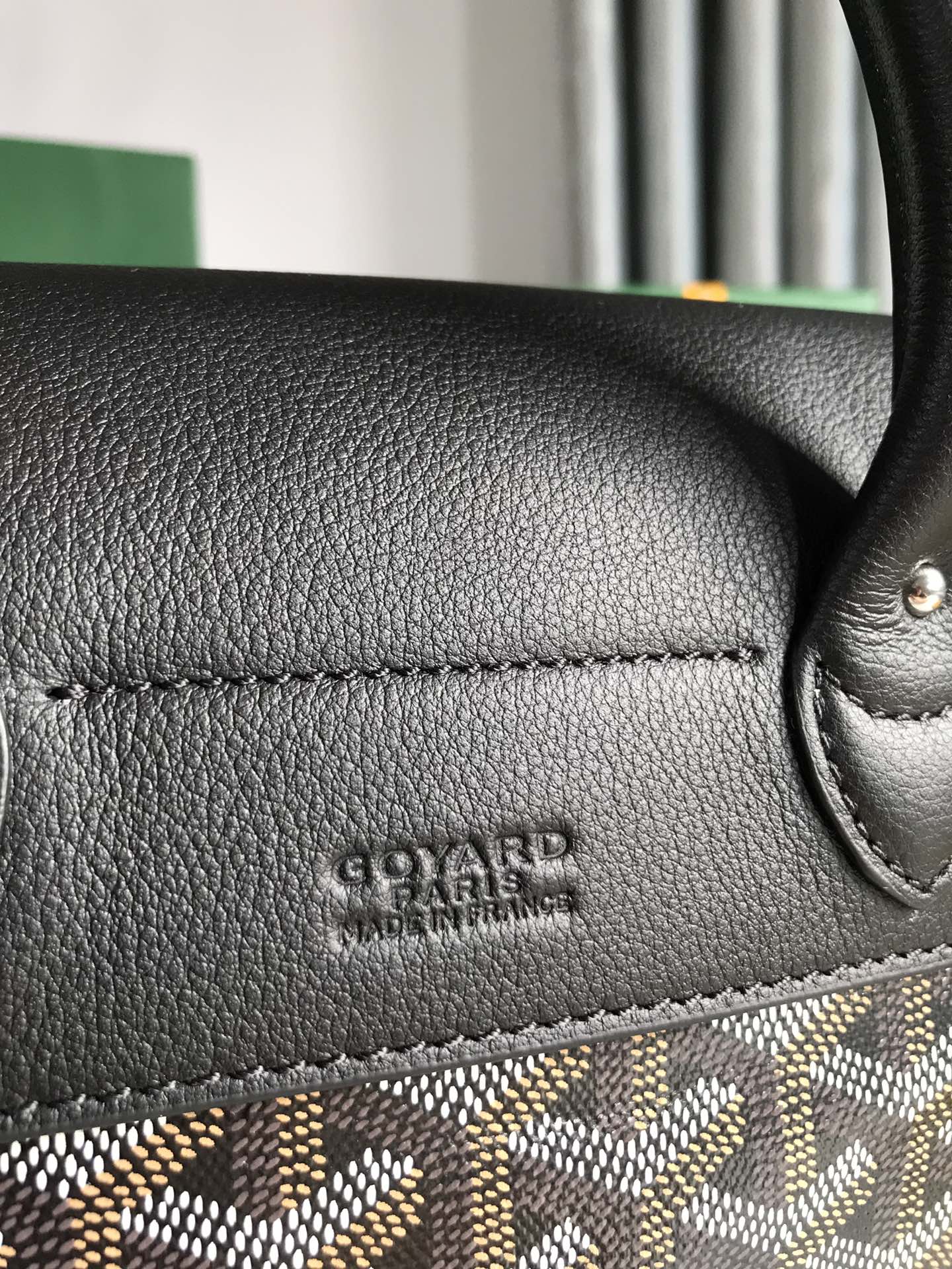 GOYARD ALPIN MINI BACKPACK 21 IN BLACK LAMBSKIN AND GOYARDINE CANVAS
