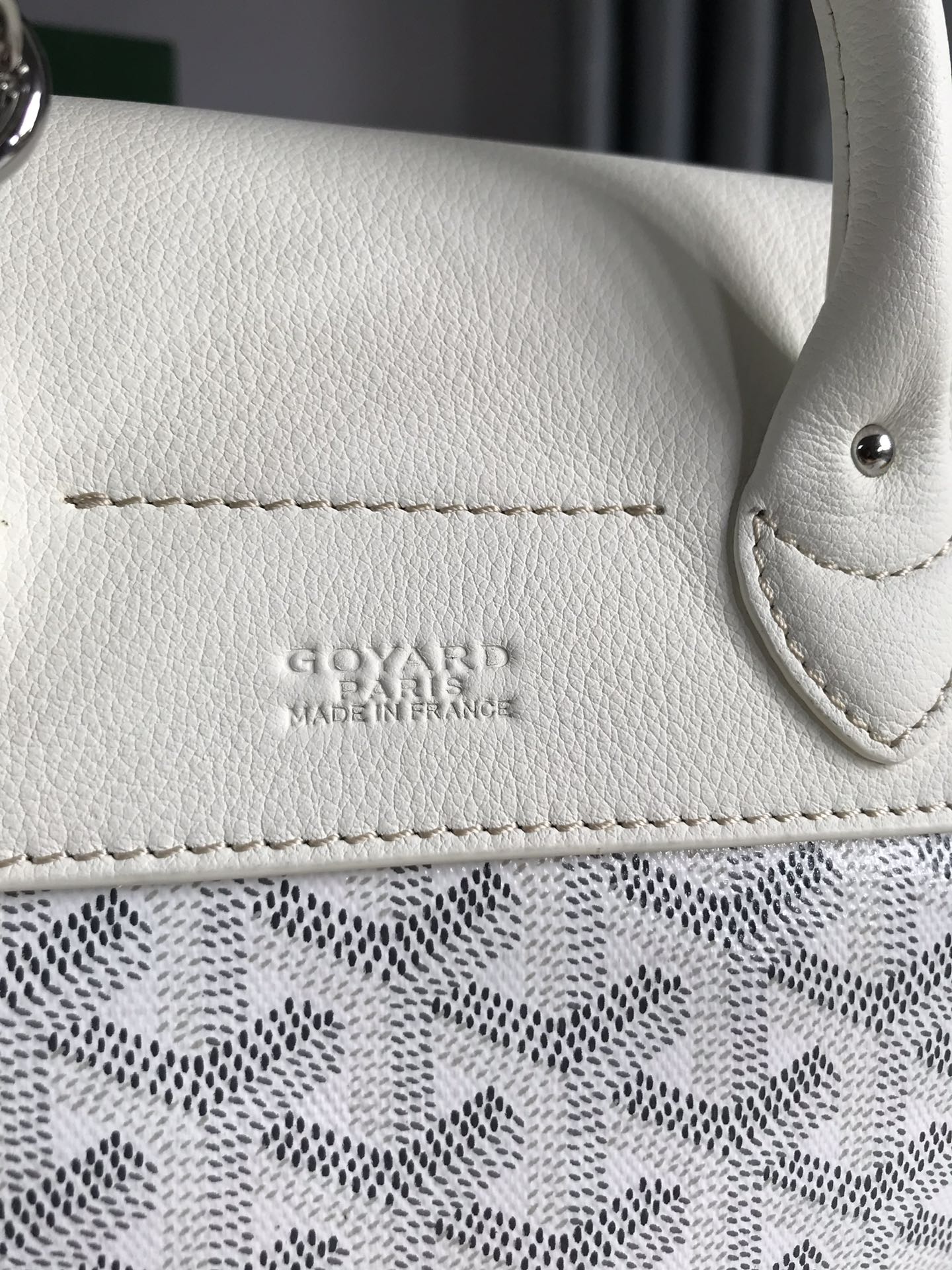 GOYARD ALPIN MINI BACKPACK 21 IN WHITE LAMBSKIN AND GOYARDINE CANVAS