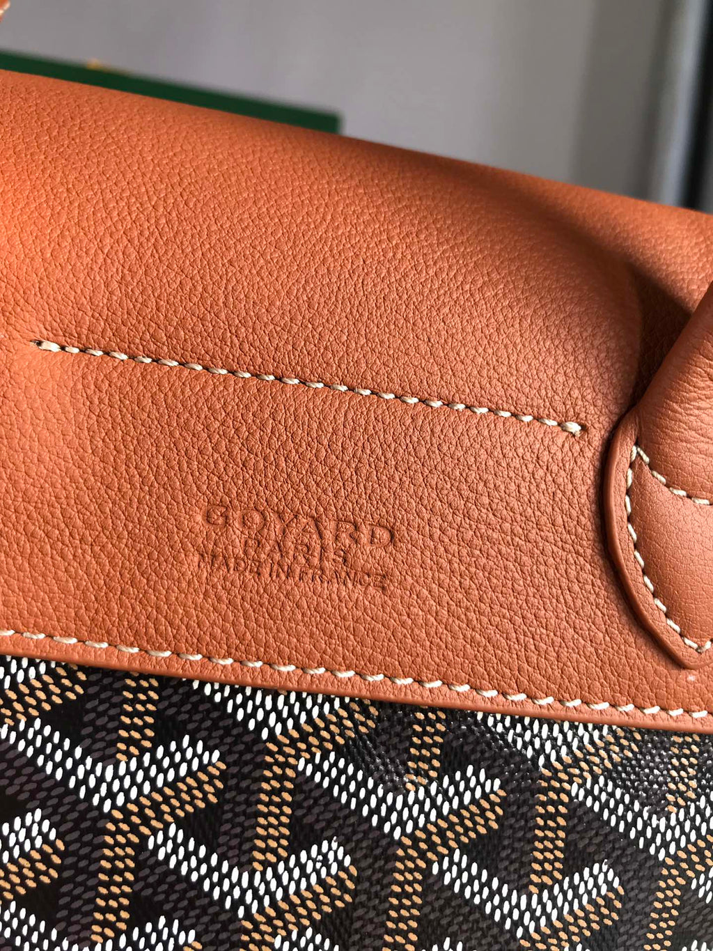 GOYARD ALPIN MINI BACKPACK 21 IN TAN LAMBSKIN AND BLACK GOYARDINE CANVAS