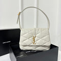 SAINT LAURENT LE 5 À 7 HANDBAG 24 IN WHITE LAMBSKIN