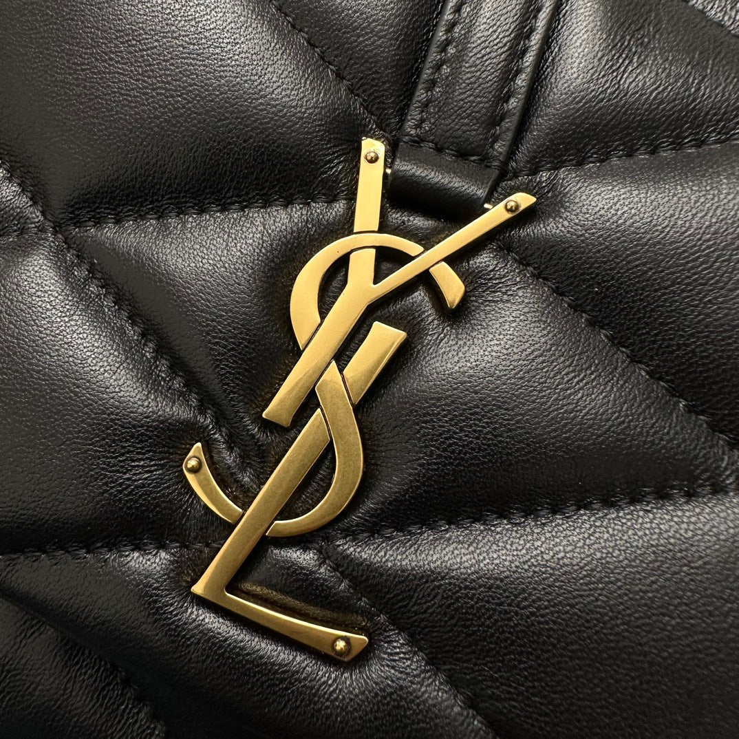 SAINT LAURENT LE 5 À 7 HANDBAG 24 IN BLACK LAMBSKIN