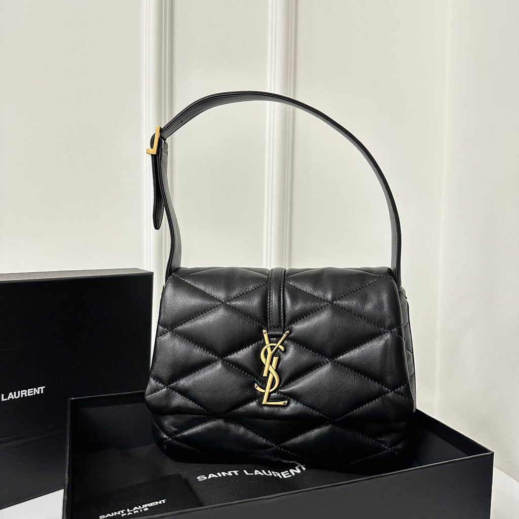 SAINT LAURENT LE 5 À 7 HANDBAG 24 IN BLACK LAMBSKIN
