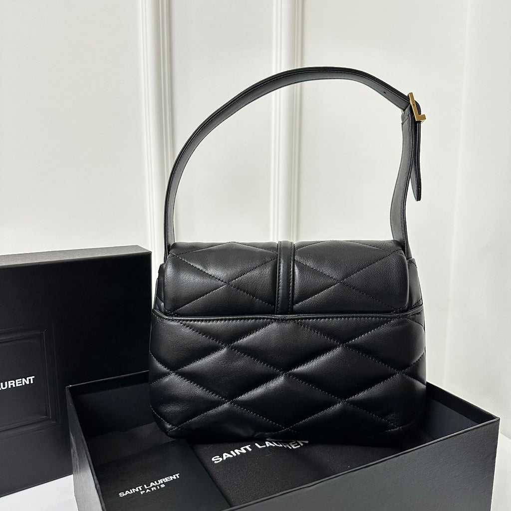 SAINT LAURENT LE 5 À 7 HANDBAG 24 IN BLACK LAMBSKIN