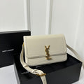 SAINT LAURENT SOLFERINO 23 SATCHEL IN BOX WHITE CALFSKIN