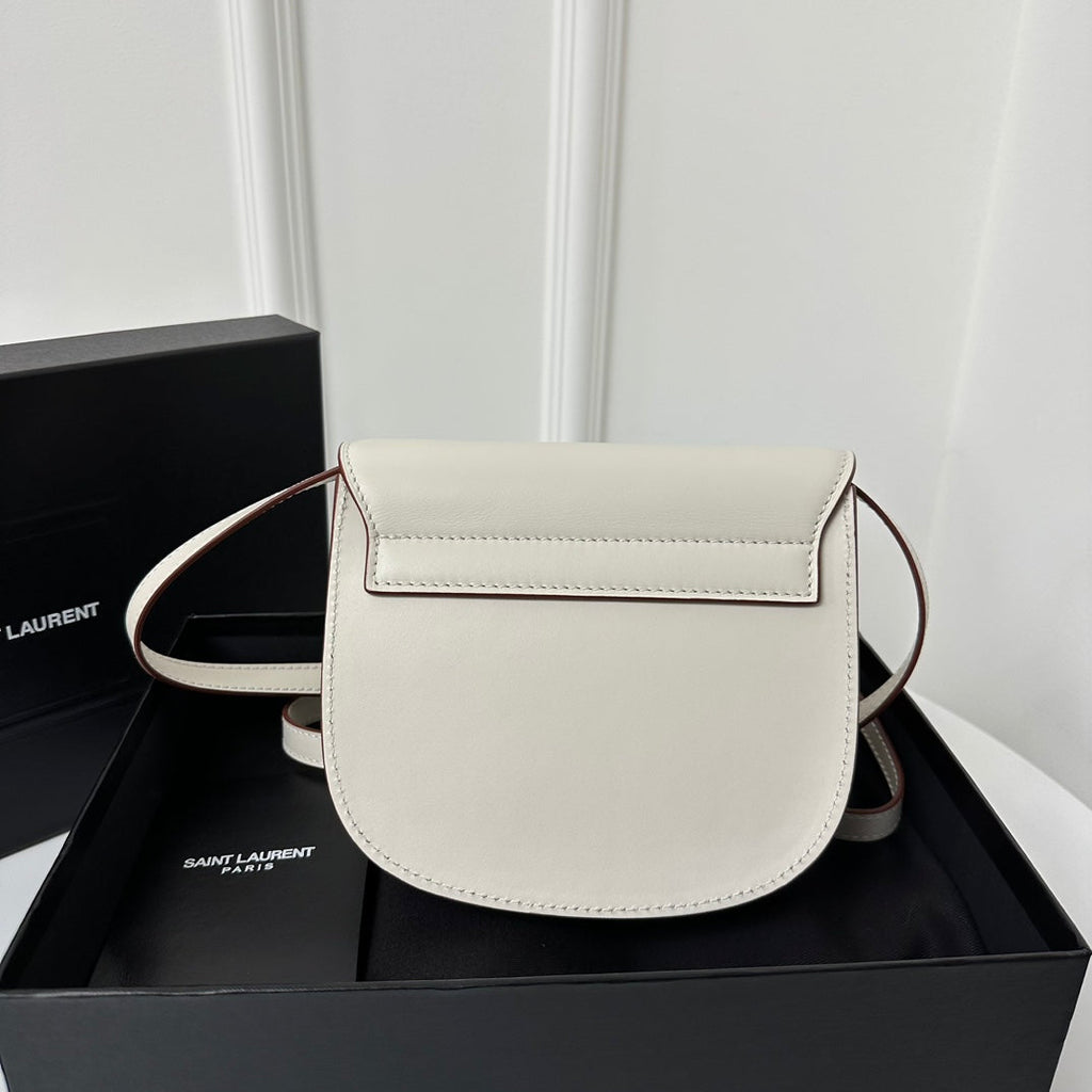 SAINT LAURENT KAIA 18 HANDBAG IN WHITE CALFSKIN