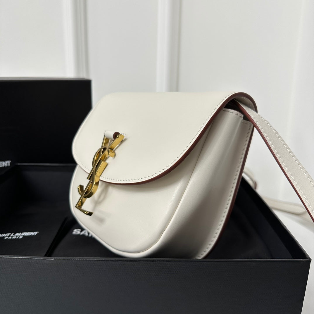 SAINT LAURENT KAIA 18 HANDBAG IN WHITE CALFSKIN