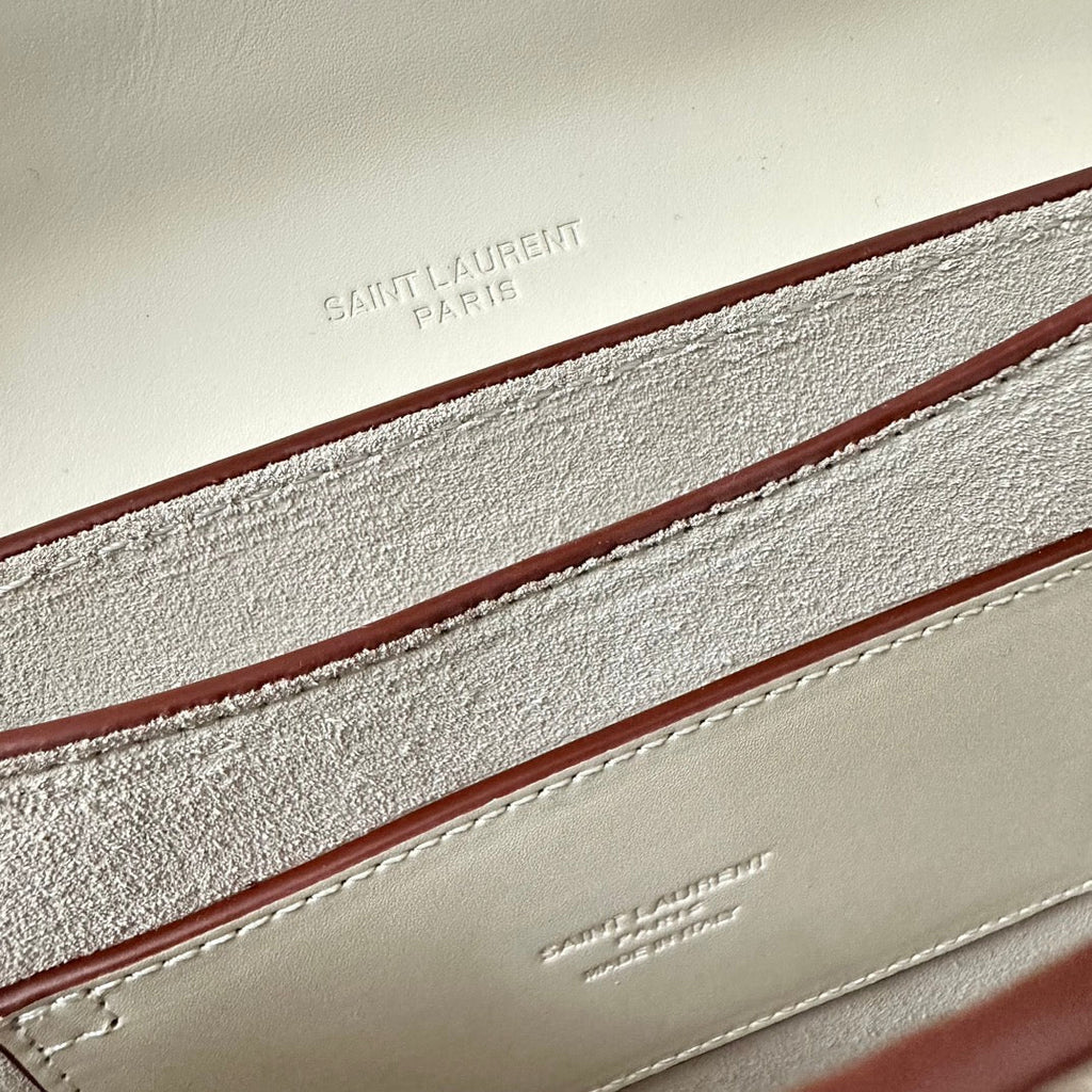 SAINT LAURENT KAIA 18 HANDBAG IN WHITE CALFSKIN