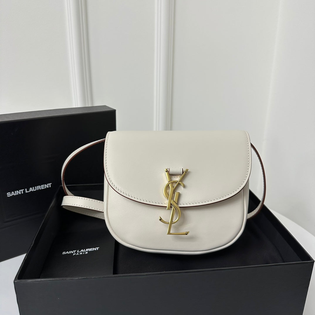 SAINT LAURENT KAIA 18 HANDBAG IN WHITE CALFSKIN