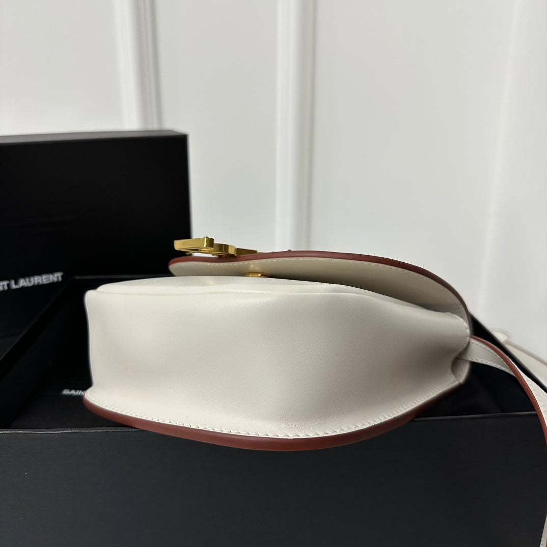 SAINT LAURENT KAIA 18 HANDBAG IN WHITE CALFSKIN