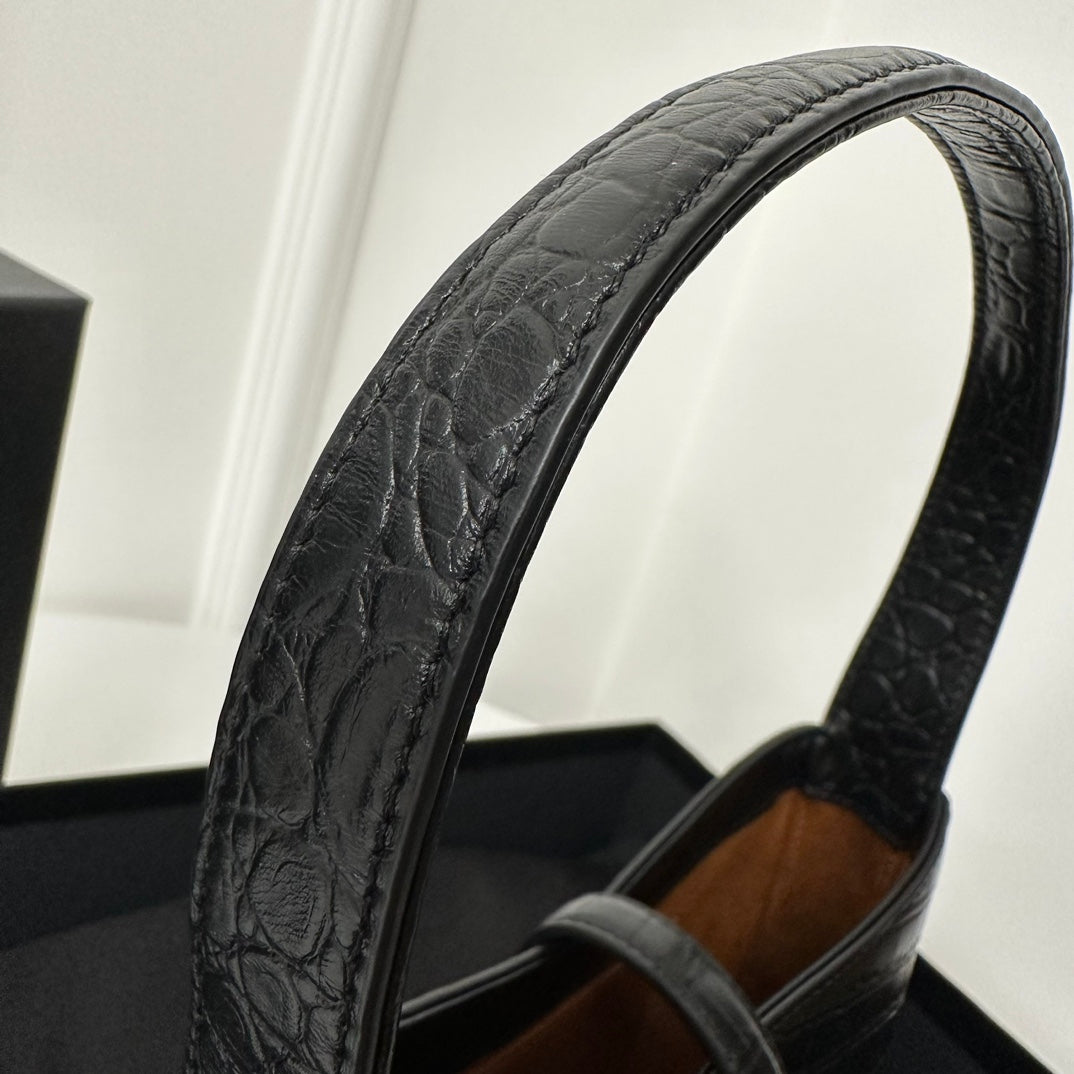 SAINT LAURENT MINI 19 BLACK CALFSKIN HOBO