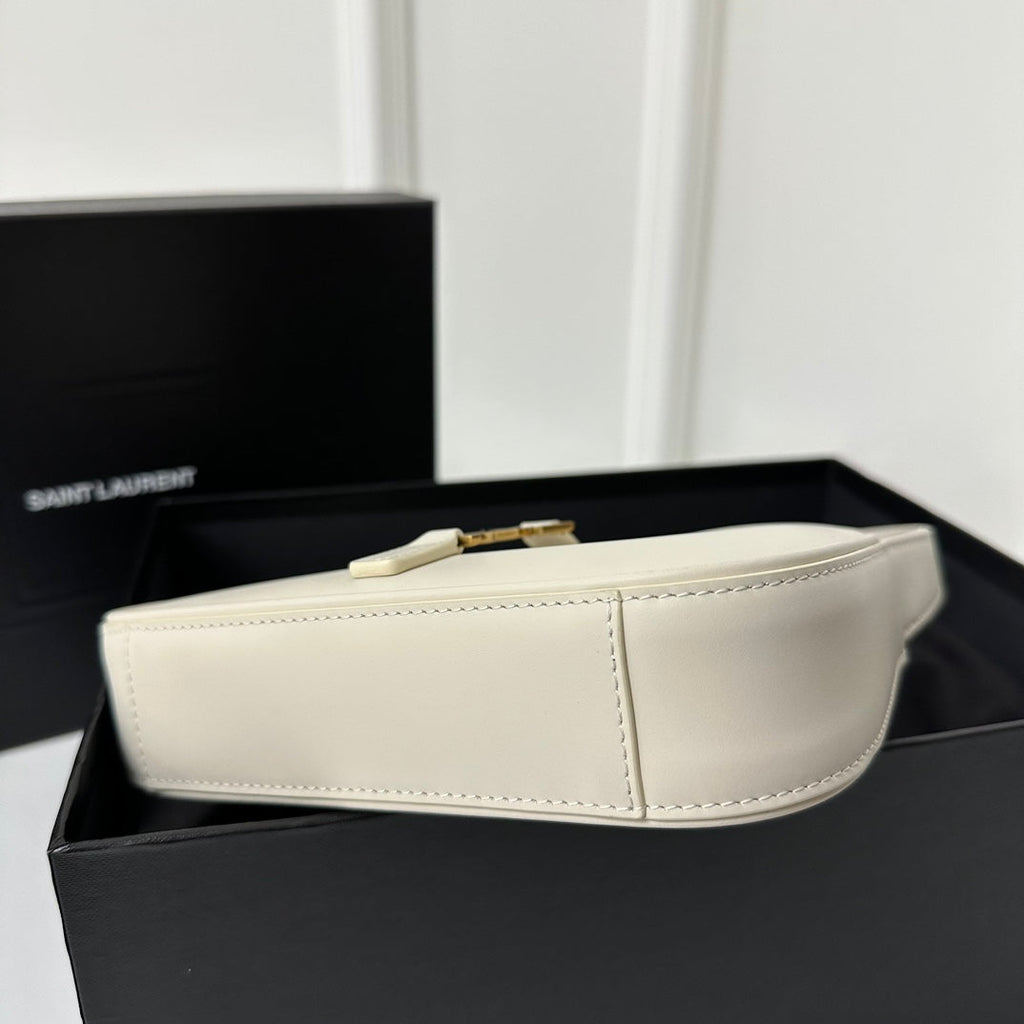 SAINT LAURENT MINI 19 WHITE SMOOTH CALFSKIN
