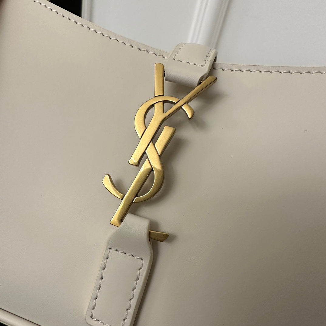 SAINT LAURENT MINI 19 WHITE SMOOTH CALFSKIN