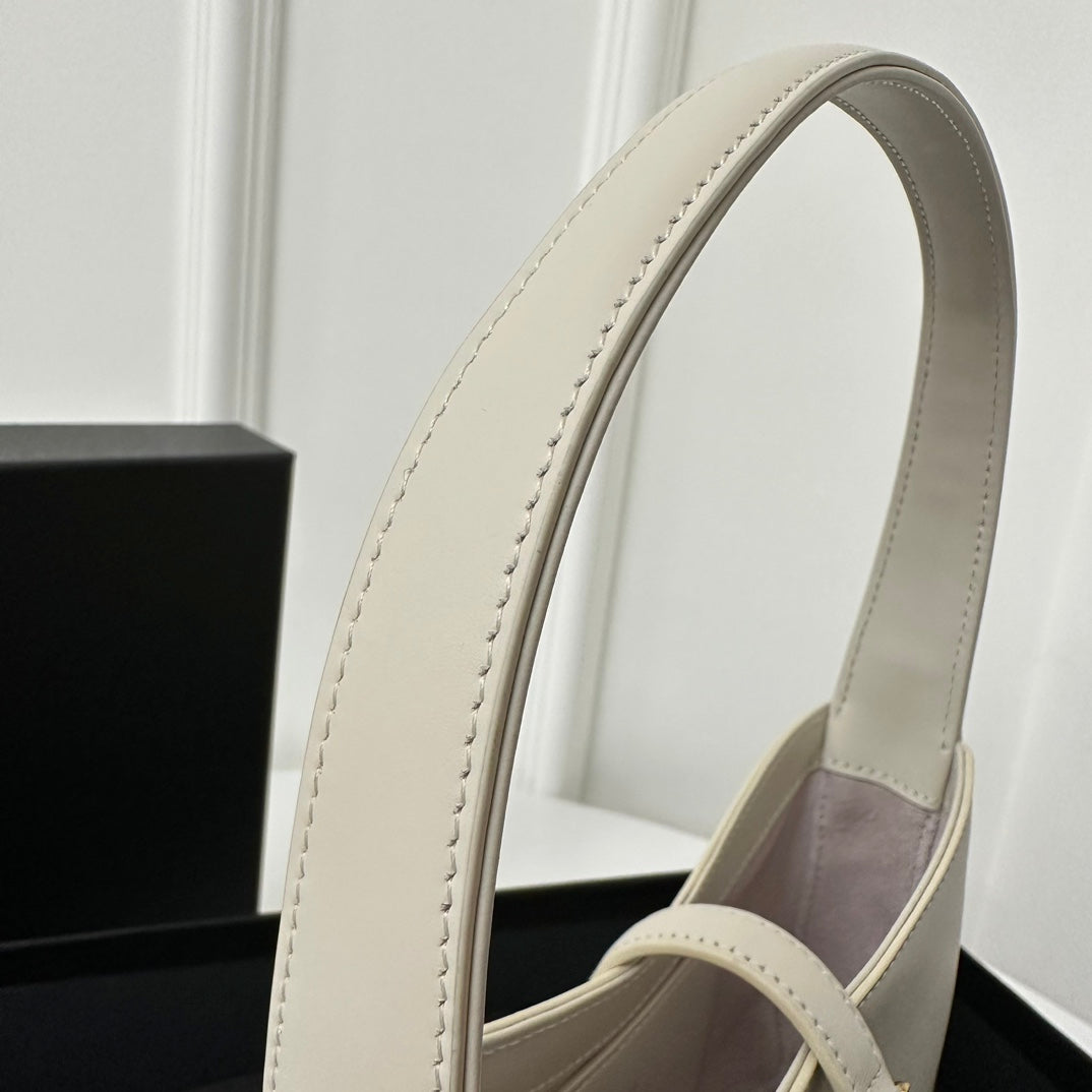 SAINT LAURENT MINI 19 WHITE SMOOTH CALFSKIN