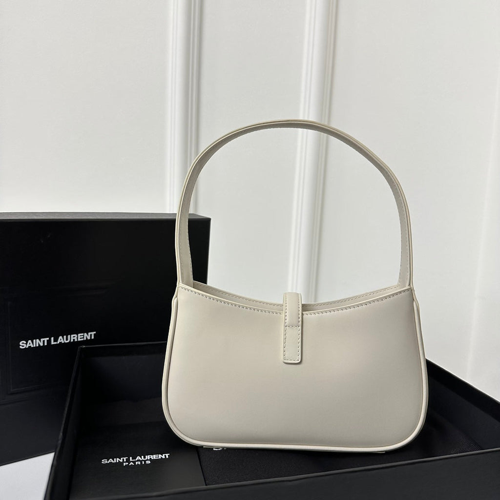 SAINT LAURENT MINI 19 WHITE SMOOTH CALFSKIN