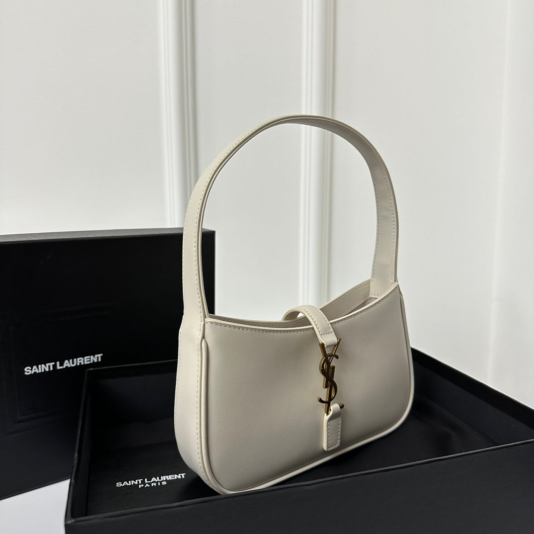 SAINT LAURENT MINI 19 WHITE SMOOTH CALFSKIN