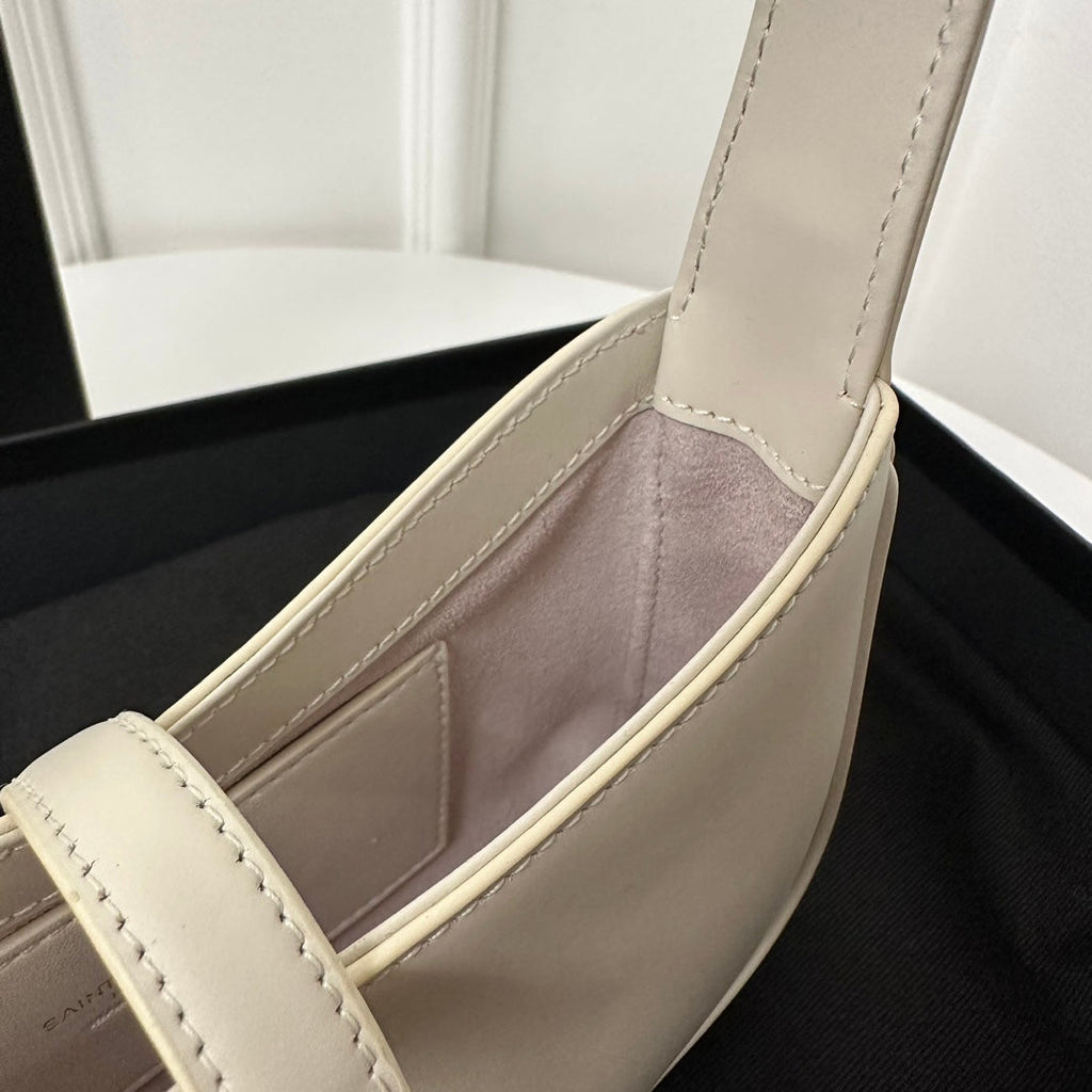 SAINT LAURENT MINI 19 WHITE SMOOTH CALFSKIN