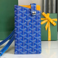 GOYARD MONTMARTRE GM CASE 18 IN SAPPHIRE BLUE GOYARDINE CANVAS
