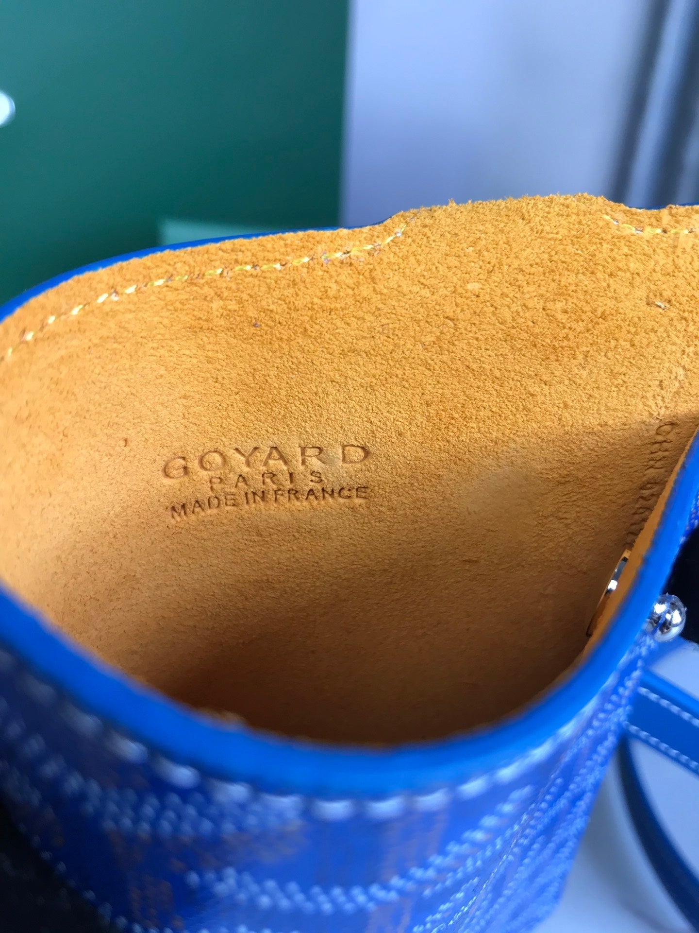 GOYARD MONTMARTRE GM CASE 18 IN SAPPHIRE BLUE GOYARDINE CANVAS