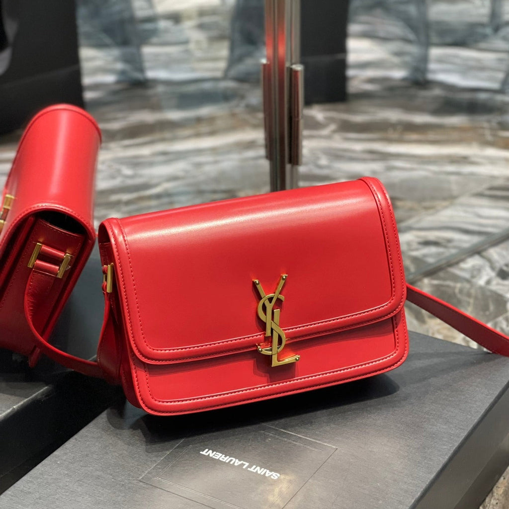 SAINT LAURENT SOLFERINO MEDIUM 23 RED CALFSKIN GOLD HARDWARE