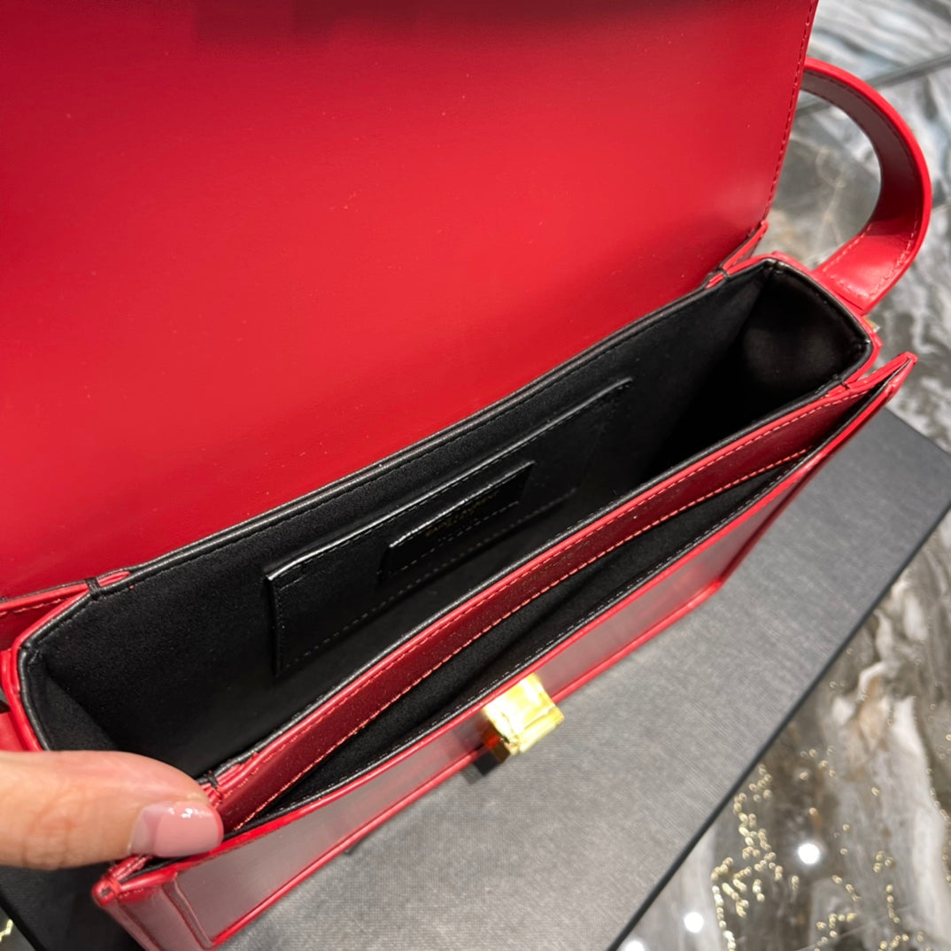 SAINT LAURENT SOLFERINO MEDIUM 23 RED CALFSKIN GOLD HARDWARE