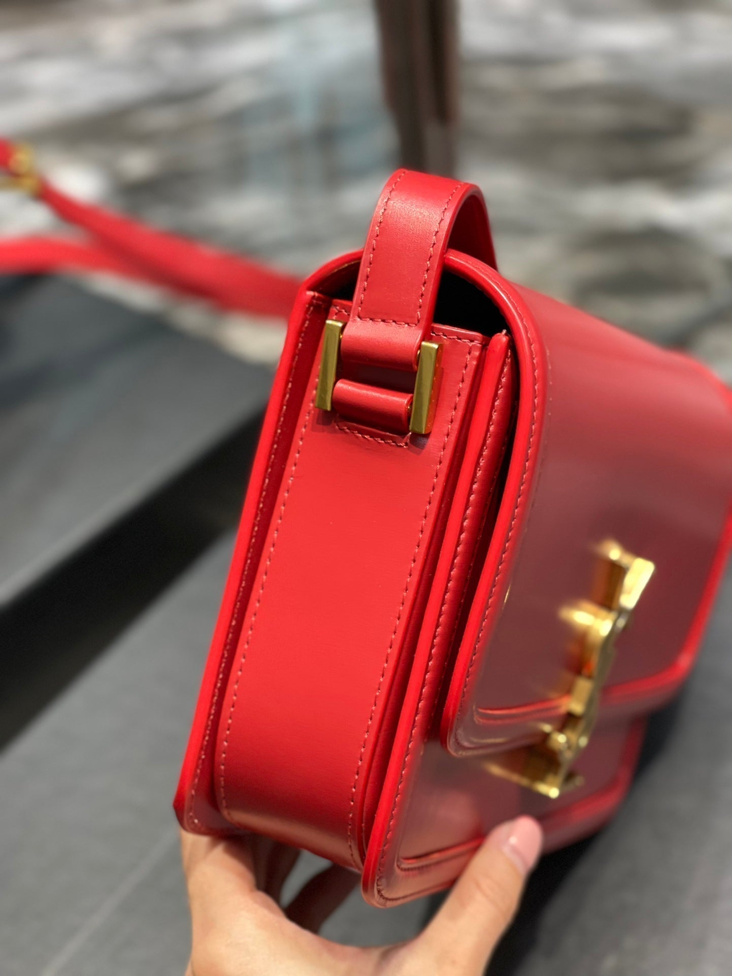 SAINT LAURENT SOLFERINO MEDIUM 23 RED CALFSKIN GOLD HARDWARE
