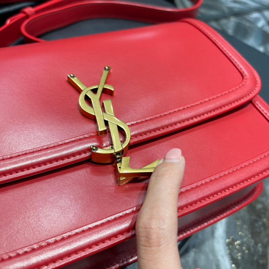 SAINT LAURENT SOLFERINO MEDIUM 23 RED CALFSKIN GOLD HARDWARE
