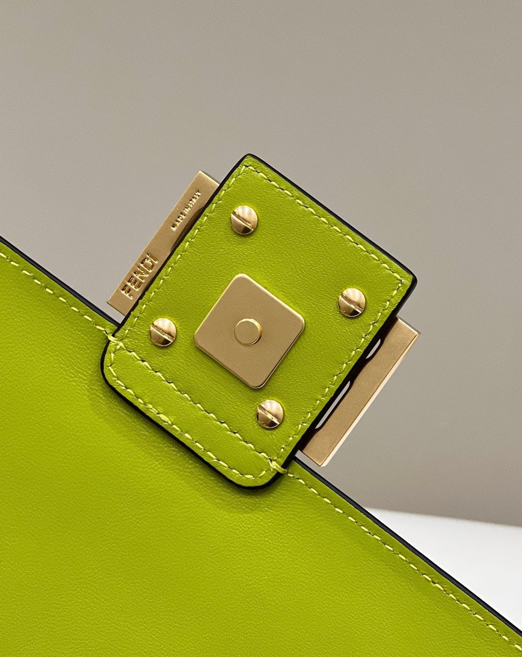 FENDI BAGUETTE WITH FF MOTIF 27 IN LIMERICK SOFT LAMBSKIN GOLD HARDWARE