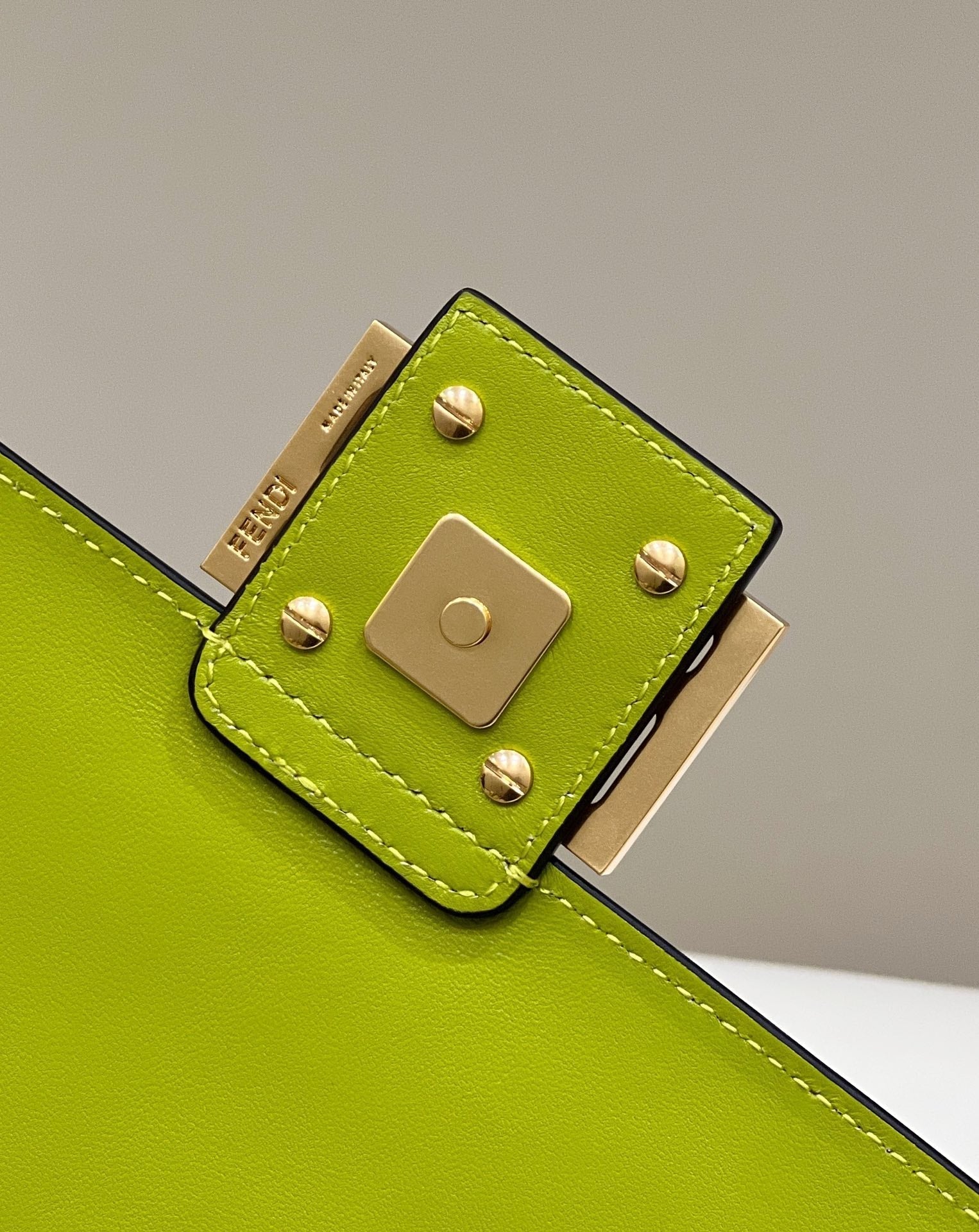 FENDI BAGUETTE WITH FF MOTIF 27 IN LIMERICK SOFT LAMBSKIN GOLD HARDWARE