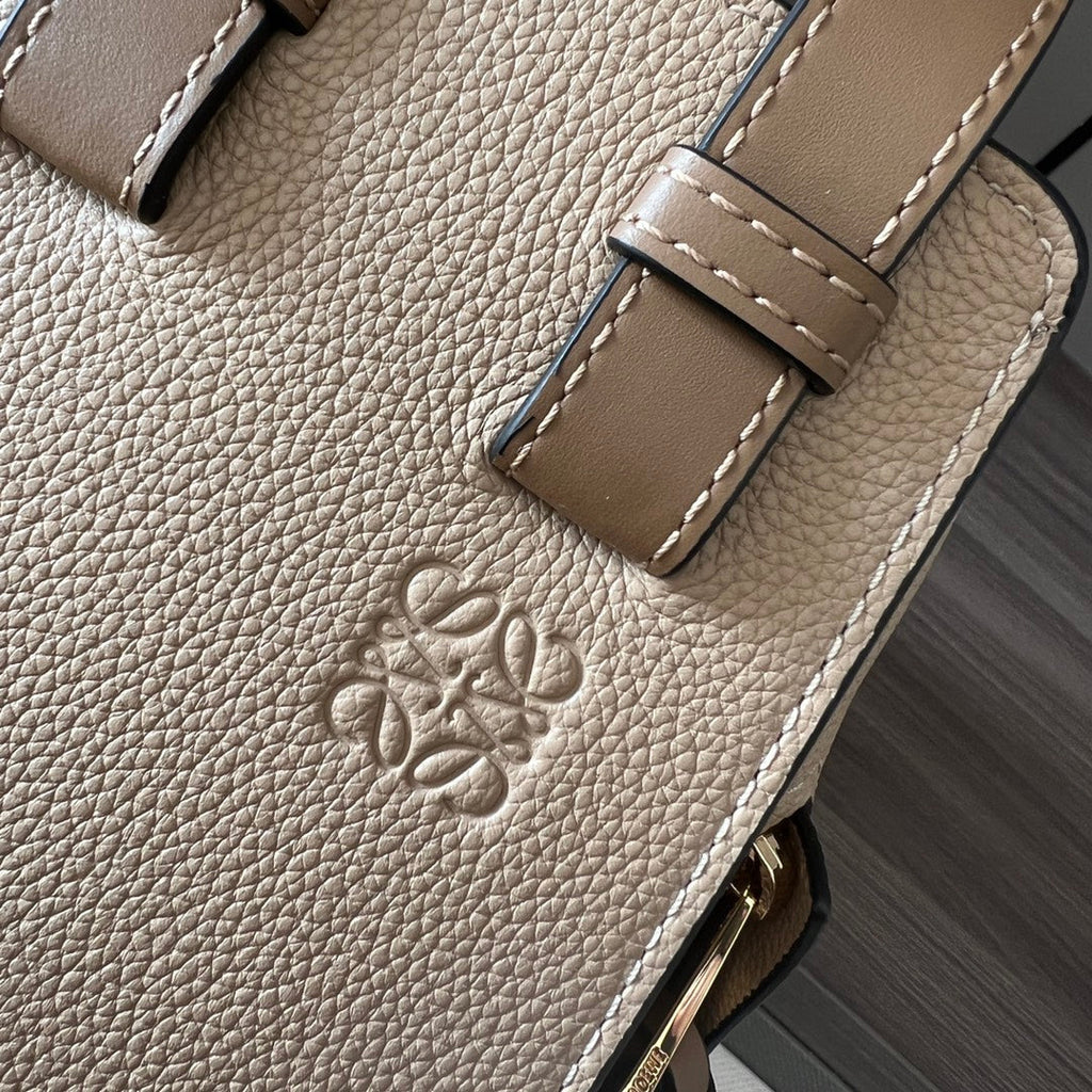 LOEWE LOE MINI 20 HAMMOCK BAG IN SAND BROWN CALFSKIN