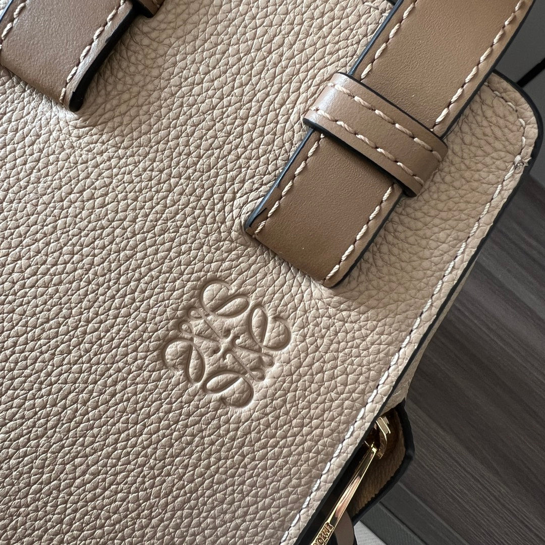 LOEWE LOE MINI 20 HAMMOCK BAG IN SAND BROWN CALFSKIN
