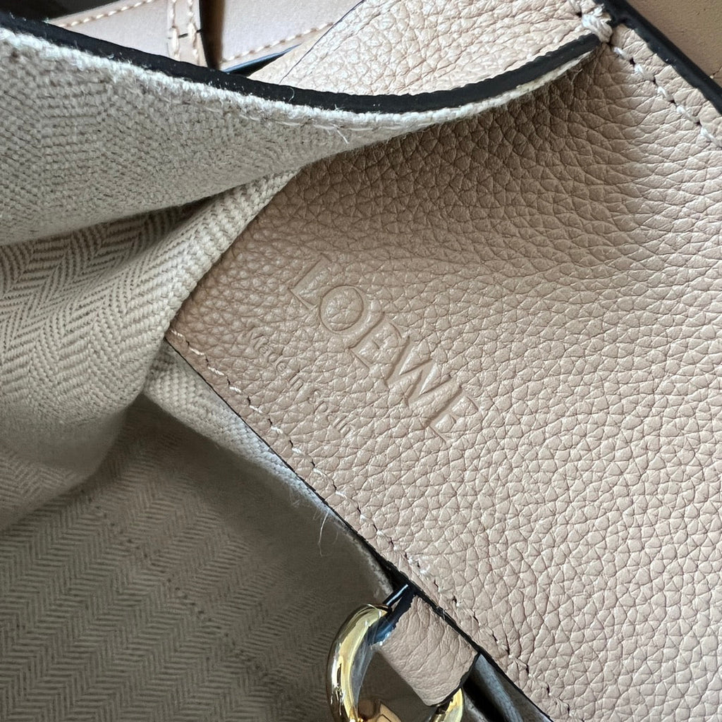LOEWE LOE MINI 20 HAMMOCK BAG IN SAND BROWN CALFSKIN