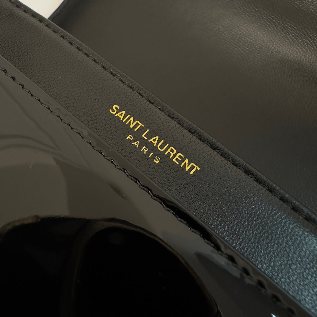SAINT LAURENT SOLFERINO 23 SATCHEL IN BOX BLACK CALFSKIN