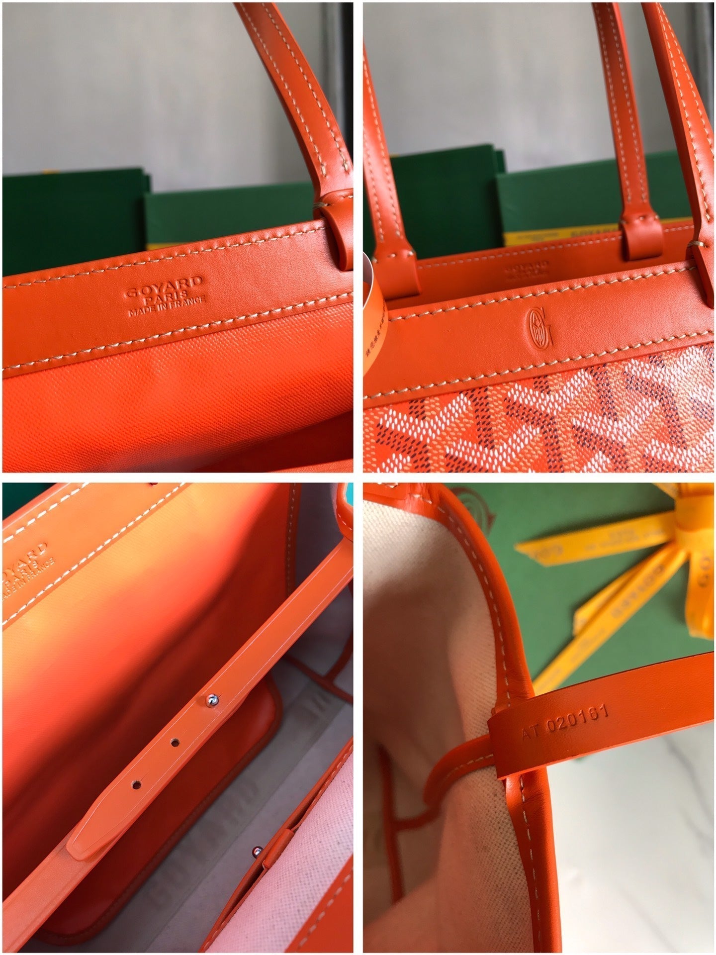 GOYARD BELLECHASSE BIAUDE PM BAG 36 IN ORANGE GOYARDINE CANVAS AND CALFSKIN TRIM