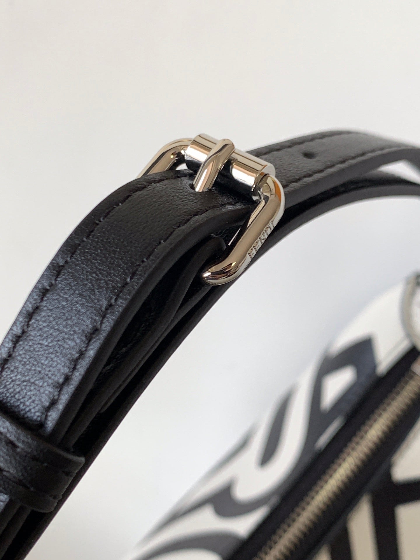 FENDI FENDIGRAPHY SMALL 29 IN WHITE MIX BLACK SMOOTH CALFSKIN SILVER HARDWARE
