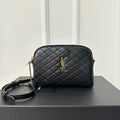 SAINT LAURENT GABY 19 ZIPPED POUCH IN QUILTED BLACK LAMBSKIN