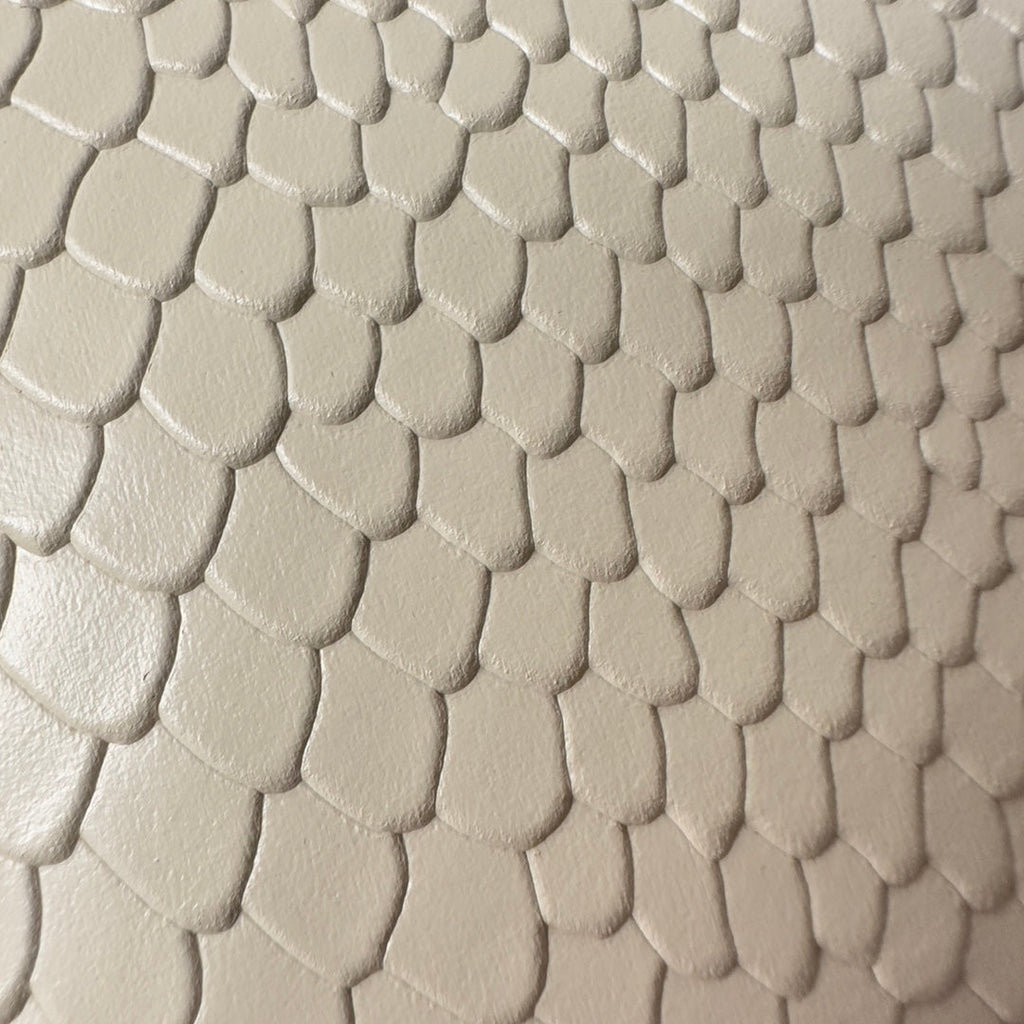 SAINT LAURENT LE 5 À 7 HANDBAG 24 IN SNAKE PATTERN WHITE CALFSKIN