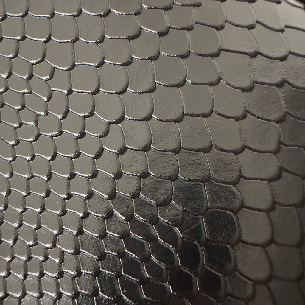 SAINT LAURENT LE 5 À 7 HANDBAG 24 IN SNAKE PATTERN BLACK CALFSKIN