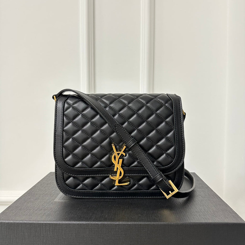 SAINT LAURENT SOLFERINO HENGFENG 22 BLACK LAMBSKIN BAG