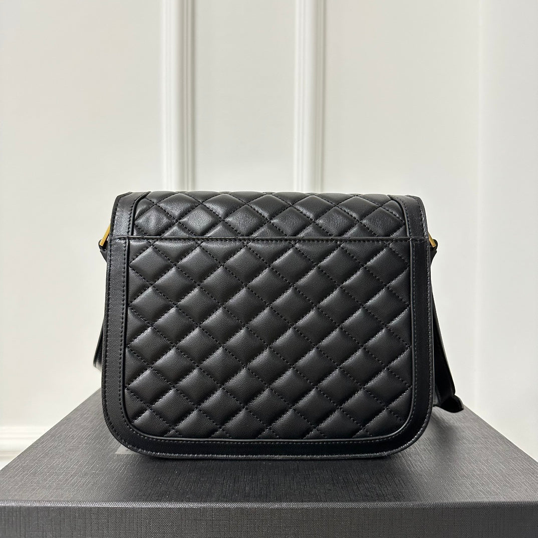 SAINT LAURENT SOLFERINO HENGFENG 22 BLACK LAMBSKIN BAG