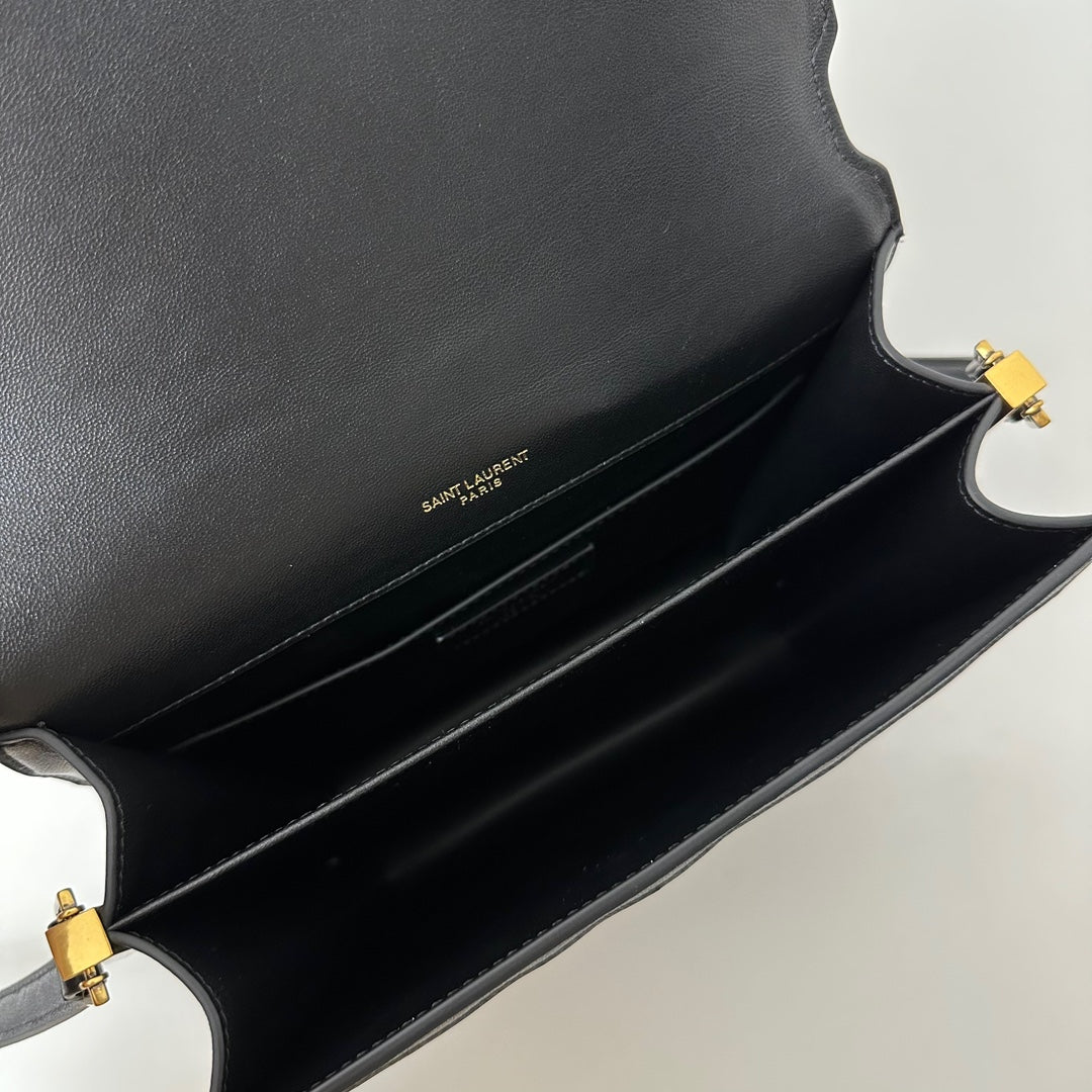 SAINT LAURENT SOLFERINO HENGFENG 22 BLACK LAMBSKIN BAG